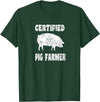 Pig Gifts for Men Women Boys Girls Toddlers by RJ - Unisex Adults Black Cotton 65% Polyester 35% Modern Animal Print Crew Neck Short Sleeve T-Shirt - Small - Office, Work - Casual - 1 Count - Dark Green