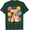 Hamster 7th birthday boy girl 7 years old seventh Hamster T-Shirt - Dark Green