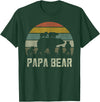 Bear Cubs Family Matching Gifts & Shirts Clothing Funny Papa Bear Shirts, Cub 5 Kids Fathers Day Grandpa T-Shirt - Dark Green