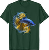 click here for better Fishing tees Yellow & blue Siamese fighting Betta fish Aquarium Owner T-Shirt - Dark Green