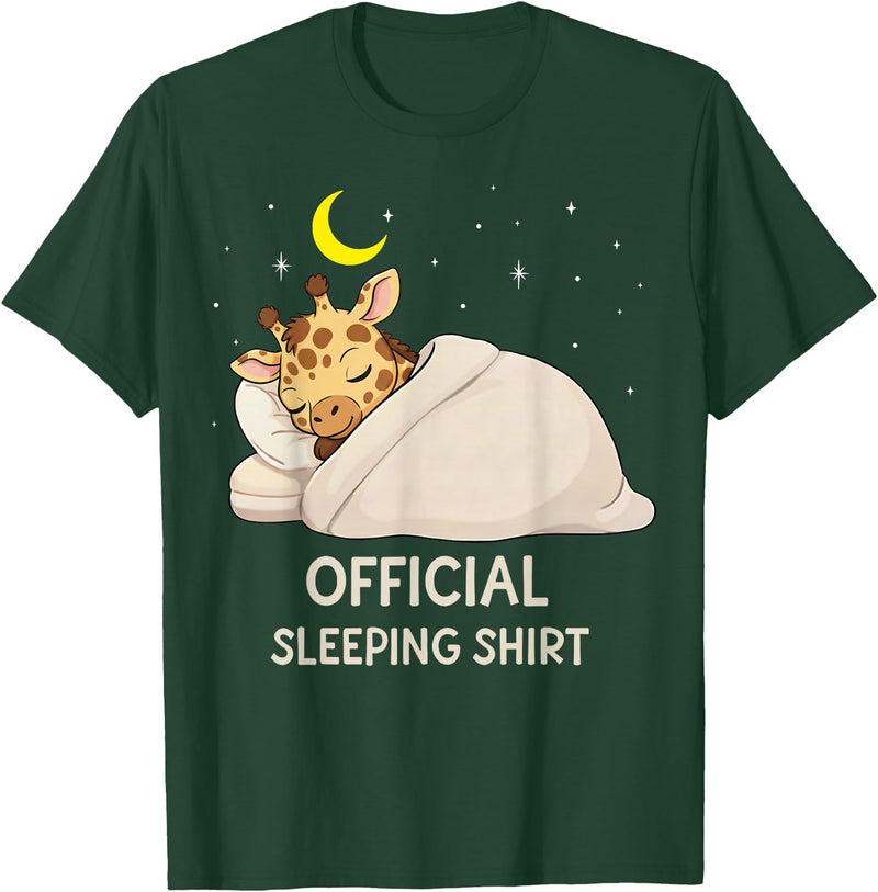 OfficialSleepshirtAxis1 Funny Giraffe Official Sleepshirt Pajama Zoo Boys Girls Kids T-Shirt - Dark Green