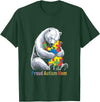 Autism Mama Mom Bear Support Autism Proud Autism Mom Bear Autism Awareness Month T-Shirt - Dark Green