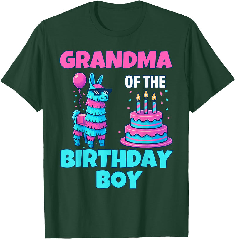 gaming gamer Birthday Llama Pinata Family Apparel grandma Birthday Boy Llama Pinata Party family mathing women T-Shirt - Dark Green
