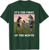 Funny Cows Dancing Meme 1st Of The Month Tees Funny It's THE First of THE Month Cows Dancing Meme T-Shirt - Dark Green
