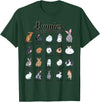 Rabbits in the World - Rabbit Breeds T-Shirt in Dark Green