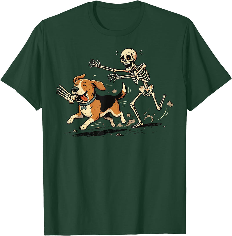 Halloween Costume Spooky Skeleton Beagle Beagle Skeleton Halloween T-Shirt - Dark Green