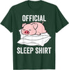 Cute Farmer Animal Designs Official Sleep Shirt Sleeping Cute Pig Piggy Farmer T-Shirt - Dark Green