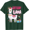 Family Matching Llama Birthday Party Supplies Birthday Llama Girl Birthday Party Llama Birthday Theme T-Shirt - Dark Green