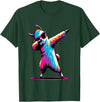 Dustwear Design - Dabbing and Dab Dabbing Llama with sunglasses Dancing Dab Llama motif T-Shirt - Dark Green