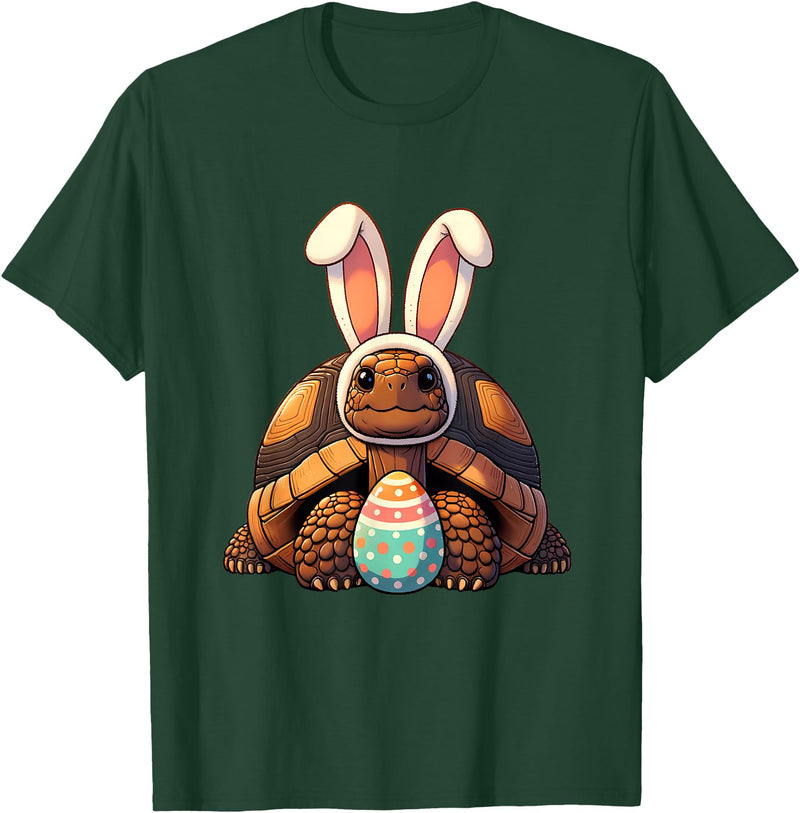 Funny Easter Tortoise Lovers Egg Eggs Bunny Rabbit Funny T-Shirt in Dark Green