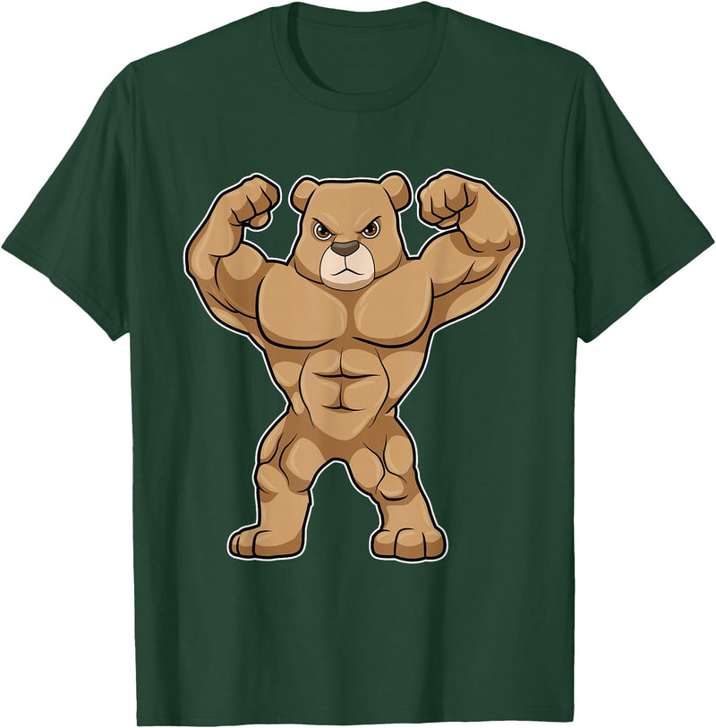 Snabdesign84 Bear Bodybuilder Bodybuilding Sports T-Shirt - Dark Green