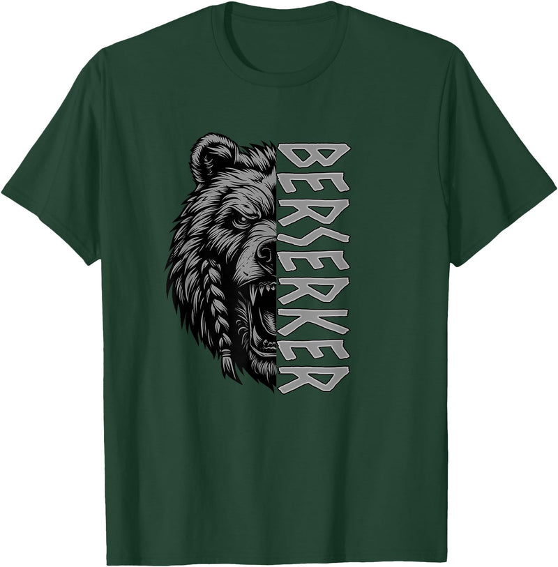 Mythology Nordic Viking Bear Designs Berserk Bear Norse Mythology Odin Warrior Berserker T-Shirt - Dark Green