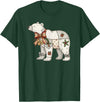 Cute Polar Bear Xmas Quilt Winter Holiday Patchwork Polar Bear Cute Christmas Quilt T-Shirt - Dark Green