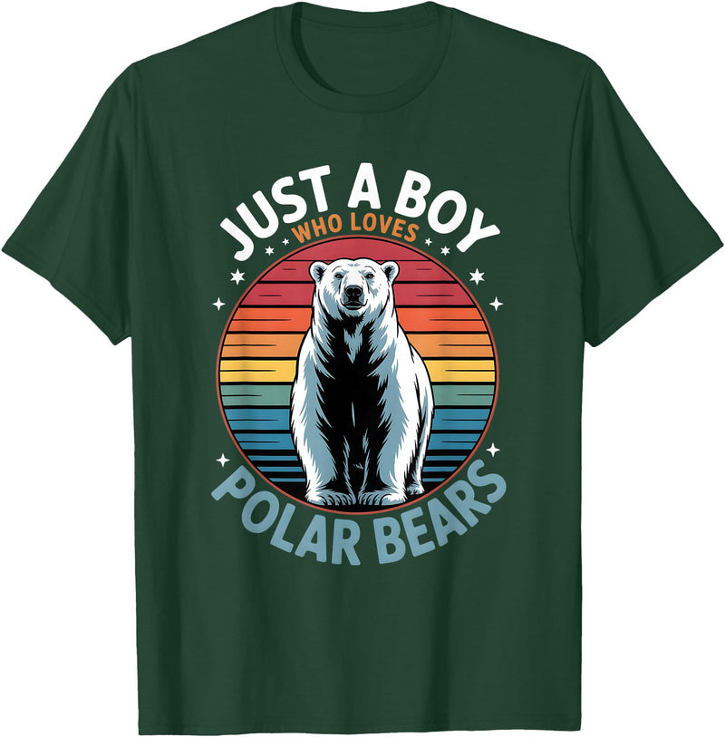 Polar Bear Shirts & Gifts for Boys Boys Polar Bear T-Shirt - Dark Green