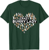 Crazy Bunny Lady Funny Rabbit T-Shirt in Dark Green