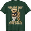 Vintage 60th Birthday 2026 Gifts Men Women 1966 60 Year Old Made in 1966 Teddy Bear 60th Birthday Men Women T-Shirt - Dark Green