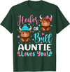 Reveal Party Highland Cow Bull or Heifer Auntie Loves You Highland Cow Lover T-Shirt - Dark Green