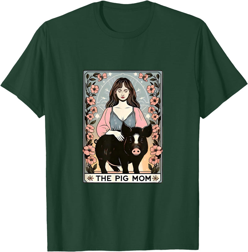 Board, Barrel and Home Pig mom mini pig potbelly pig tarot farm T-Shirt - Dark Green