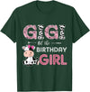 Cow Birthday Cow Lover Gifts For Family Men Woman Gigi of The Birthday Girl Farm Cow Grandma Matching Family T-Shirt - Dark