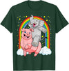 GoshWow Elephant Riding Pig Funny And Magical Elephant Pig Pun T-Shirt - Dark Green