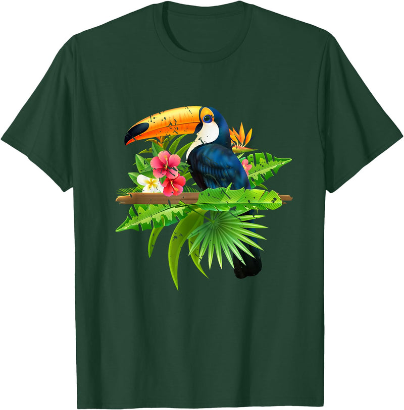 Toucan Bird Ornithologist Gift Idea Tropical Birds Exotic Summer Animal Toucan T-Shirt - Dark Green
