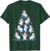 White Giant Christmas Tree Lights Santa Hats Polar Bear Christmas Tree Funny Ice Bear Holiday T-Shirt - Dark Green