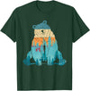 Forest Animal Outdoor Nature Bears Gift Grizzly Bear Animal of the Forest Nature Brown Bear Retro Brown Bear T-Shirt - Dark Green