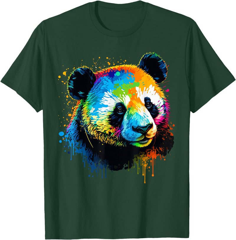 Cute Panda Lovers Kawaii Asian Bears Gifts DAIMMER Watercolor Panda T-Shirt - Dark Green