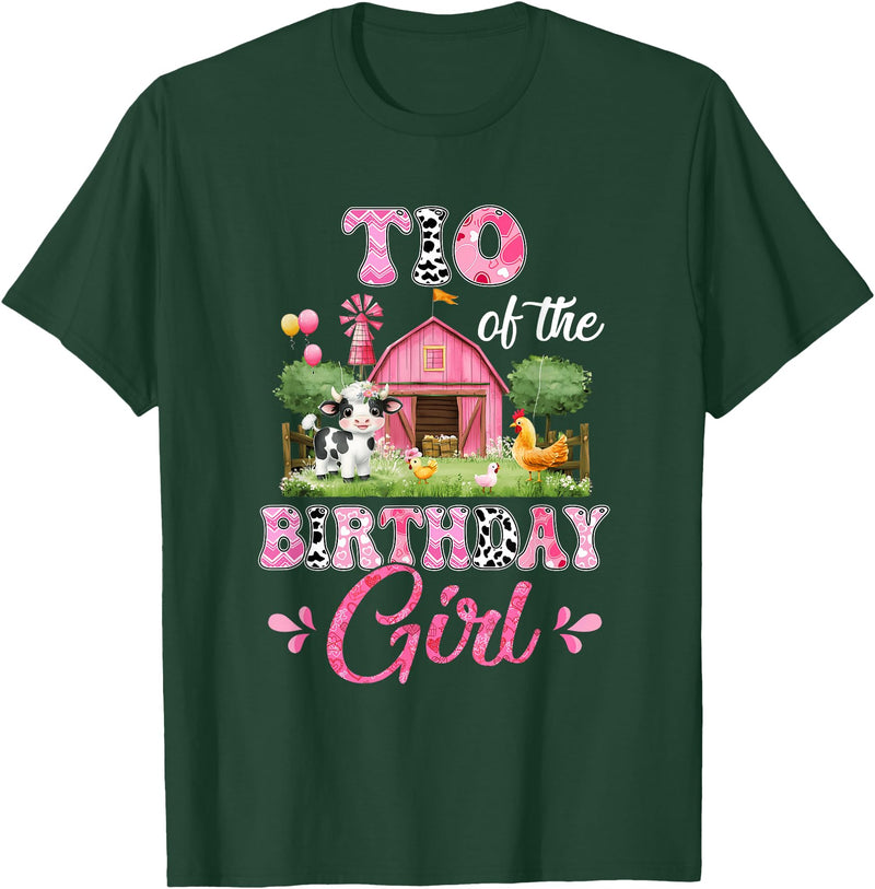 Cow First Birthday Girl Family Tio Of The Birthday Girl 1st Birthday Cow Farm Family T-Shirt - Dark Green
