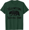 Yellowstone National Park Wyoming USA Outdoor Yellowstone National Park Bear Nature Hike Outdoors Vintage T-Shirt - Dark Green