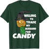 Swinger Upside Down Pineapple Apparel Halloween Trade Husband for Candy Swinger Women Wife T-Shirt - Dark Green