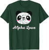 Alpha Love AOII Panda Bear Cute Kawaii Omicron A Alpha Love AOII Panda Bear Cute Kawaii O Pi Distressed T-Shirt - Dark Green