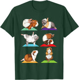 Funny Guinea Pig Shirts Guinea Pig Yoga - Fitness Exercise Animal Rodent Pet Lover T-Shirt - Dark Green