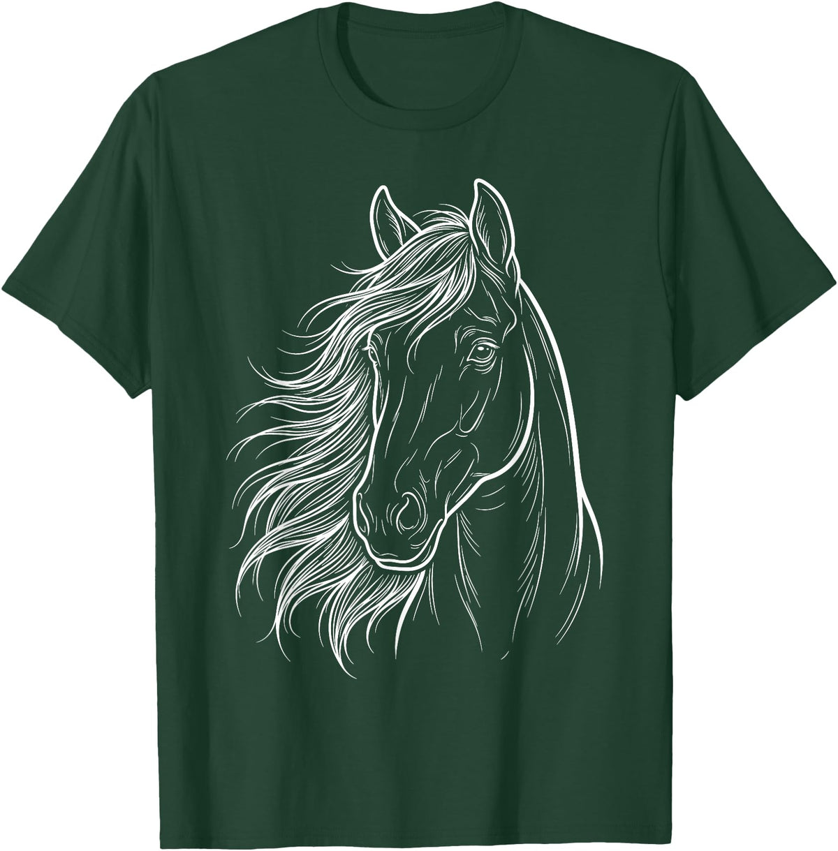 Elegant Horse Silhouette tee for Horse Lovers Cute & Elegant Horse Silhouette Art for Horse Lovers T-Shirt - Dark Green