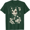 Creepy Bunny Rabbit Japanese Kawaii Manga Horror Goth T-Shirt in Dark Green
