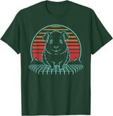 Guinea Pig Graphic Art Designs Guinea Pig Lover Animal Retro Vintage 80s T-Shirt - Dark Green