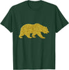 SunFrot Bear Vintage Golden Retro Animal Symbol T-Shirt - Dark Green