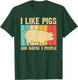 Cool Pig Gifts Farmer Pigs Accessories & Stuff Funny Pig For Men Women Farm Animal Swine Vintage Pig Lovers T-Shirt - Dark Green