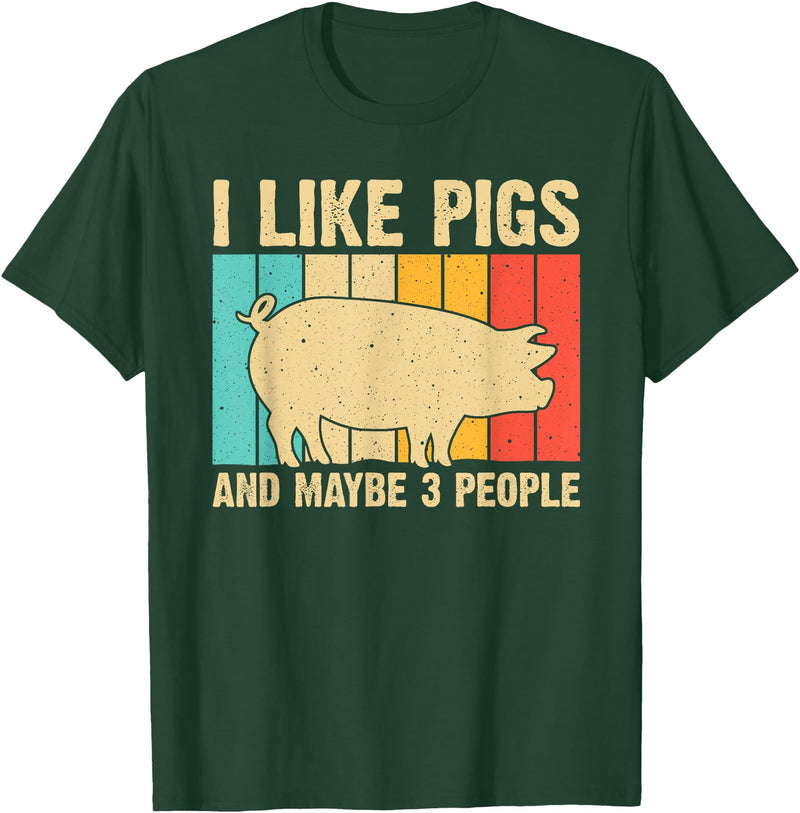 Cool Pig Gifts Farmer Pigs Accessories & Stuff Funny Pig For Men Women Farm Animal Swine Vintage Pig Lovers T-Shirt - Dark Green