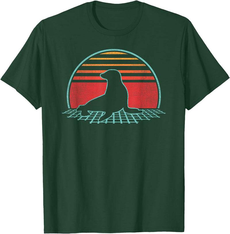Sea Lion Graphic Art Designs Sea Lion Lover Animal Retro Vintage 80s Style T-Shirt - Dark Green