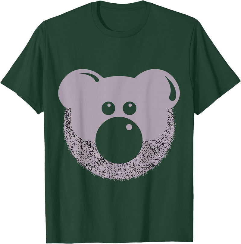 Cub & Bear Beard Hair Shirts Mens Cub & Bear Bears Hairy Beard Face Shirt So Trendy and Cute T-Shirt - Dark Green