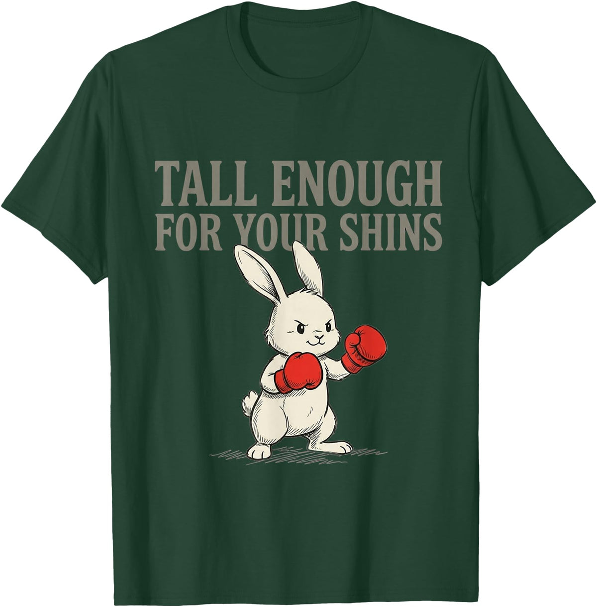 Cute Bunny Joke T-Shirt in Dark Green