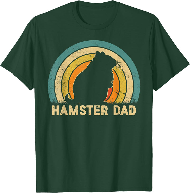 Hamster Dad Father's Day Vintage Style Hamster Dad Daddy T-Shirt - Dark Green