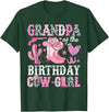 Pink Western Cowgirl Bday Party Family Matching Grandpa Of The Birthday Cow-Girl Rodeo Cowgirl Bday T-Shirt - Dark Green