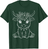 Highland Cow Lover Gifts Apparel and More Cute Highland Cow Flowers Floral Cowboy Farm Country T-Shirt - Dark Green