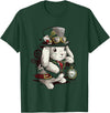 Cute Rabbit Lover Bunny Graphic T-Shirt (Asphalt Grey) in Dark Green
