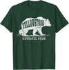 Vintage Yellowstone Retro Tees Tanks Tops Grizzly Bear Yellowstone National Park Est. 1872 T-Shirt - Dark Green