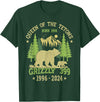 Vintage National Park Outfits Bear Lovers Apparel. Queen Of The Tetons Grizzly 399 National Park 1996-2024 T-Shirt - Dark Green