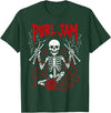 Bone Knitting Co. Purl Jam Skeleton Knitting Craft Lover Funny Design T-Shirt - Dark Green