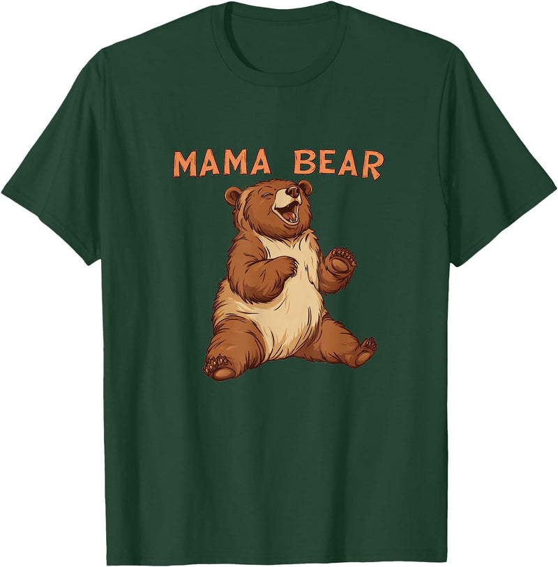 Happy Mama Bear Cool Vibes with Mama Bear Costume T-Shirt - Dark Green
